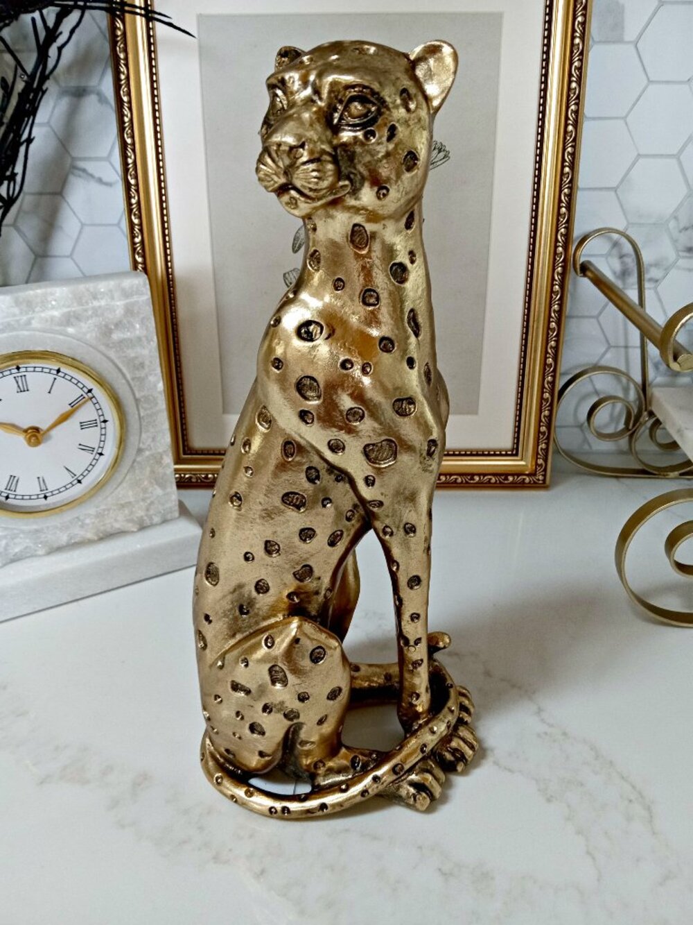 NEW! LUXURY VIBES SOLID RESIN HEAVY LEOPARD CHEETAH DECOR